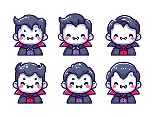 Playful Cute Vampire Vector Set for Halloween Crafts and Prints
