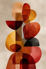 An artistic arrangement of overlapping organic shapes in warm colors, evoking a sense of calm and creativity.