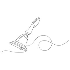hand drawn doodle bell illustration vector isolated in continuous line art style