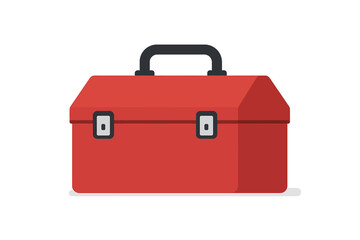 Vector Illustration of a Red Toolbox with Handle