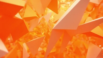Abstract background with dynamic orange geometric shapes and glowing light. - Powered by Adobe