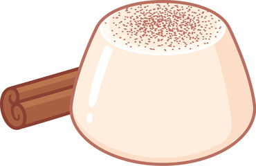 Tembleque, traditional coconut dessert pudding from Puerto Rico. Blancmange, manjar blanco, panna cotta, vanilla jello with cinnamon. Vector clip art illustration.