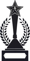 Elegant award trophy silhouette depicting achievement success and recognition