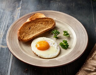 egg breakfast with homemade bread and butter
