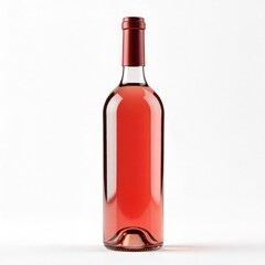Elegant bottle of rose wine isolated on white perfect for product mockups and advertising