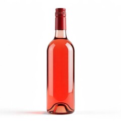 Elegant bottle of ros wine isolated on white perfect for beverage advertising and product mockups