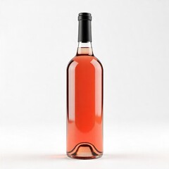 Elegant bottle of ros wine isolated on white background perfect for product mockups and advertising