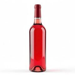 Elegant bottle of ros wine isolated on white background perfect for product mockups and advertising