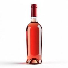 Elegant bottle of ros wine isolated on white background perfect for product mockups and advertising