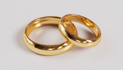 Realistic Linked Gold Wedding Rings - Authentic Gold Rings That Are Intricately Linked Together For A Stunning And Elegant Design.