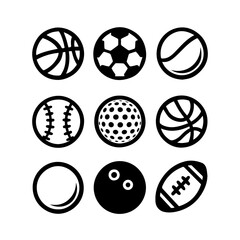 set of outline icons game balls vector on a white background
set of 9 line icons, vector, on a white background