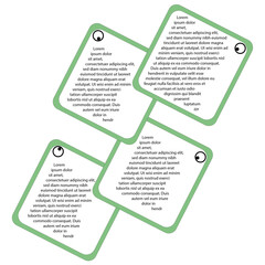 Infograpic 4 green Box with 4 circle icon