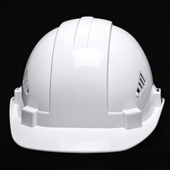 White construction safety helmet for industrial work and protection.