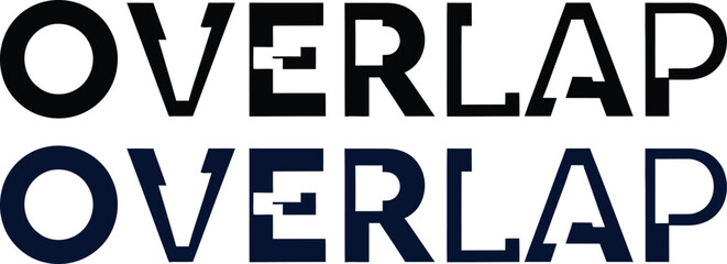 overlap typography vector, bold modern alphabet illustration for marketing campaigns, creative branding, and innovative visual design projects that pop