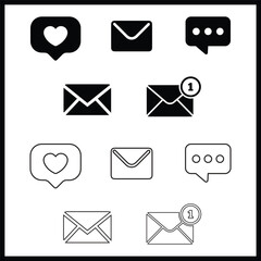 mail silhouette illustration Design mail silhouette icon