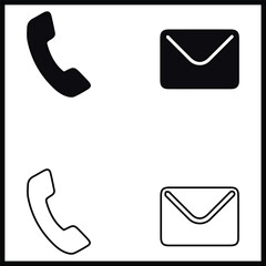 mail telephone silhouette illustration Design mail telephone silhouette icon