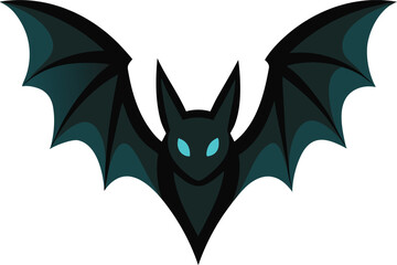 Obraz premium Illustration of a bat with glowing blue eyes, perfect for halloween designs, spooky themes, or fantasyrelated projects, adding a touch of mystery and darkness