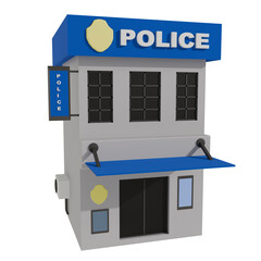 3d render illustration of Police Station
