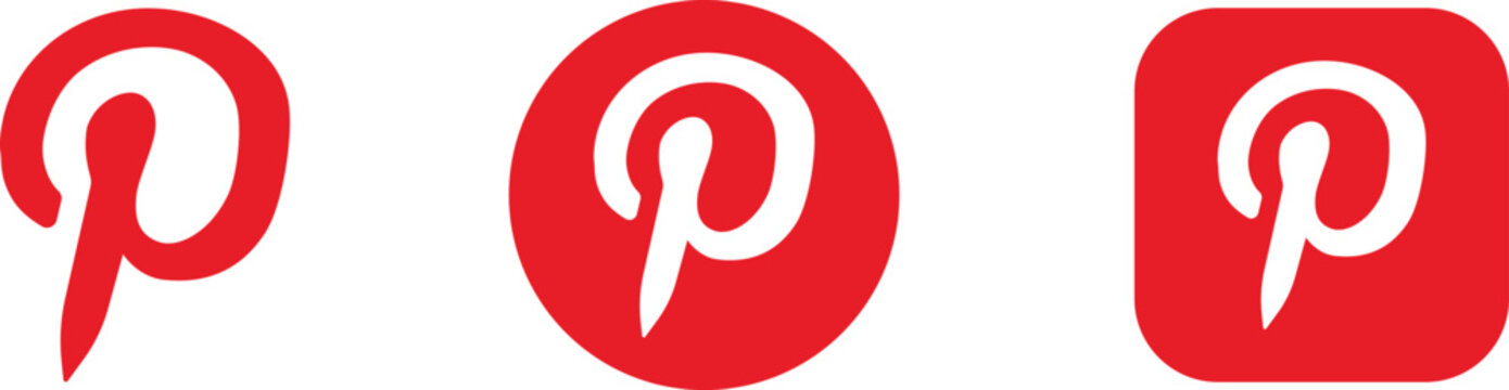 pinterest social media icon logo red color