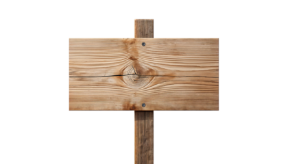 Blank Wooden Sign on a Post Ready for Your Custom Text Isolated on Black Background Signboard Advertisement Template