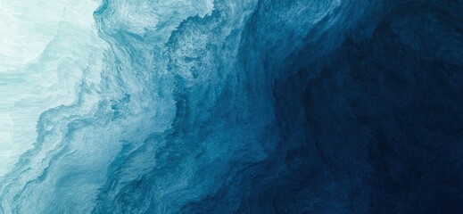 Abstract Seascape: A Turbulent Gradient from Deep Ocean Blue to Icy Foam