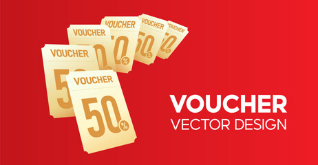 Discount cards fly out one by one in one direction, special discount cards