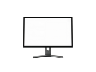 Modern Computer Monitor Isolated on Black Background Ready for Content Placement and Technology Integration Business Concept
