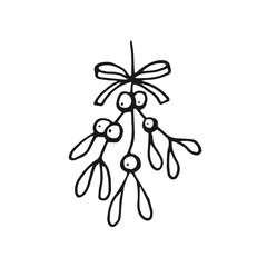 Christmas elements. Hand drawn vector illustration.