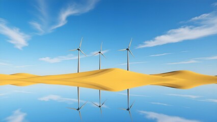 Windmill under blue sky and white clouds