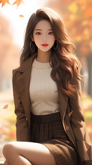 한국 여성의 가을 자켓 패션