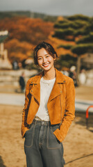 한국 여성의 가을 자켓 패션