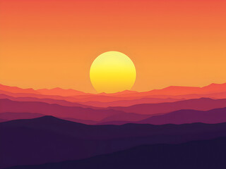 Minimalist Mountain Dusk