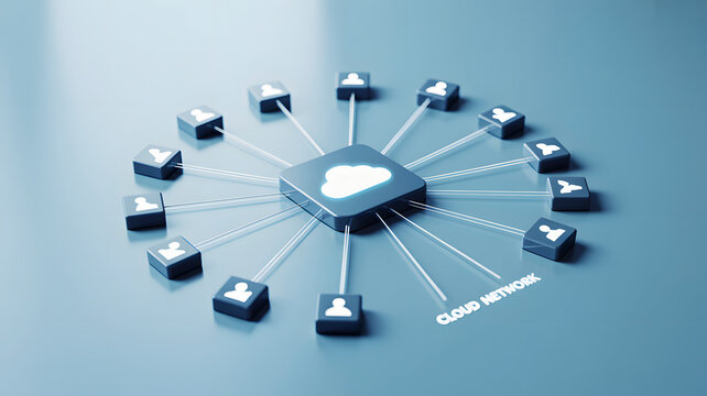 Dynamic cloud network connecting global users and data seamlessly, powering digital transformation and modern business operations.