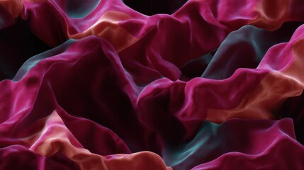 Obraz premium Close-up of a fabric with a textured surface. the fabric appears to be made of silk or satin, with a soft and luxurious feel.