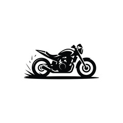 Obraz premium Motorcycle in Motion, Black Silhouette with Tire Effect on Transparent Background