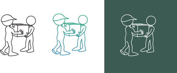 Package Delivery Exchange Icon Set
