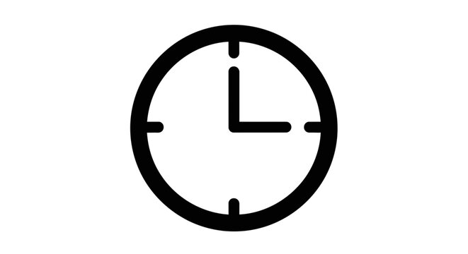 Vector art of clock icon showing the time for web design