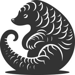 Pangolin animal vector silhouette illustration