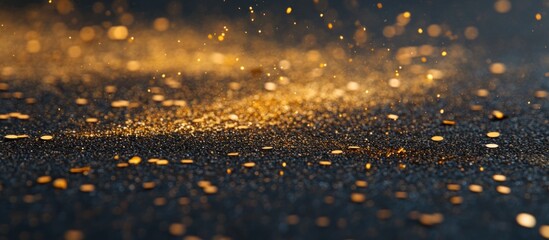 Golden Glitter on Black Background