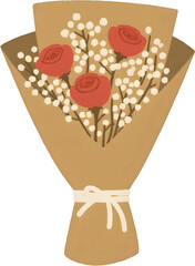 빈티지감성_드라이플라워꽃다발_일러스트