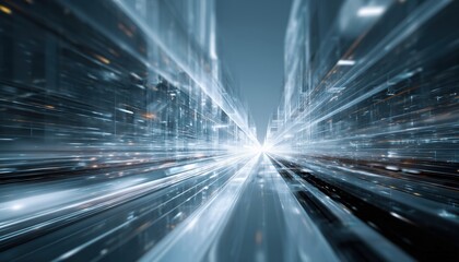 Cutting-Edge Technology And Innovations In Hi-Tech Communication For Digital Business: A Futuristic, Sci-Fi Scene With Ample Copy-Space.