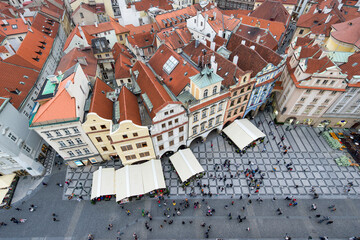 Aerial view of the old town square in Prague, Czech Republic