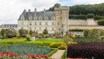 les jardins de Villandry, des jardins dans le style de la Renaissance dans la vallée de la Loire en Touraine , célèbre château de la Loire en France