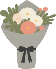 흰색카네이션꽃다발_심플선물포장디자인