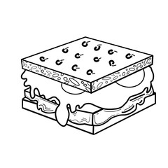 Minimalist sandwich illustration