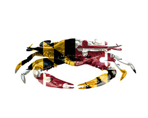 Maryland Flag Crab Silhouette Vector Art crustacean seafood isolated on a transparent background