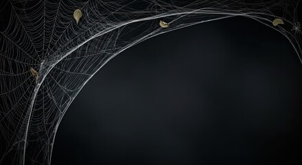 Two spider webs with spiders on a black background.