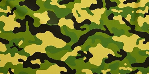 Naklejka premium Army green camouflage fabric, textured print showing realistic military pattern, military pattern, clothing