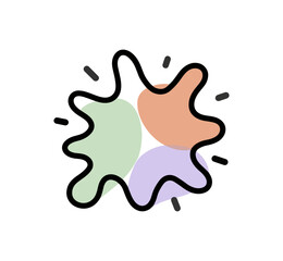 Abstract colorful splash shapes design on a black background