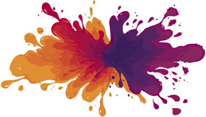 Abstract colorful splatter illustration isolated on black background